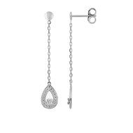 Boucles d'oreilles femme pendantes - Diamant - Or 18 Carats