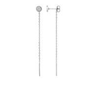 Boucles d'oreilles femme pendantes - Diamant - Or 18 Carats