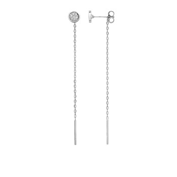 Boucles d'oreilles femme pendantes - Diamant - Or 18 Carats