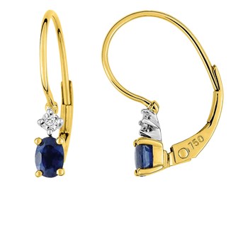 Boucles d'oreilles femme - Saphir - Or 18 Carats