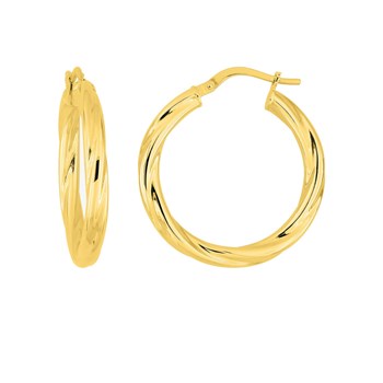 Créoles torsadées Femme - Or 18 Carats - Diamètre 20mm