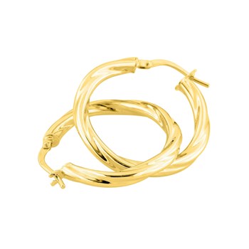 Créoles torsadées Femme - Or 18 Carats - Diamètre 20mm