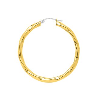 Créoles torsadées Femme - Or 18 Carats - Diamètre 30mm