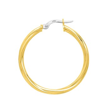 Créoles torsadées Femme - Or 18 Carats - Diamètre 25mm