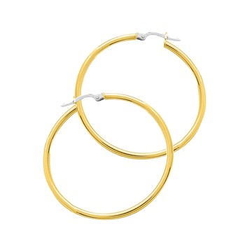 Créoles lisses Femme - Or 18 Carats - Diamètre 35mm