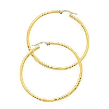 Créoles lisses Femme - Or 18 Carats - Diamètre 40mm