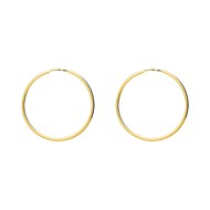 Créoles lisses Femme - Or 18 Carats - Diamètre 35mm