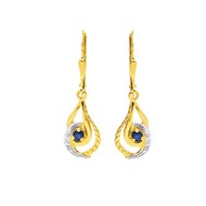 Boucles d'oreilles Femme pendantes - saphir - Or 18 Carats