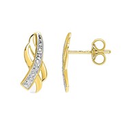 Boucles d'oreilles Femme bicolores - Or 18 Carats - Diamant 0,01 Carats