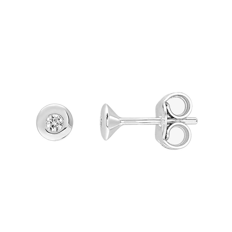 Boucles d'oreilles Femme - Or 18 Carats - Diamant 0,08 Carats