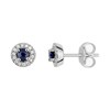 Boucles d'oreilles Femme - Or 18 Carats - Saphir et Diamant 0,08 Carats - vue V1
