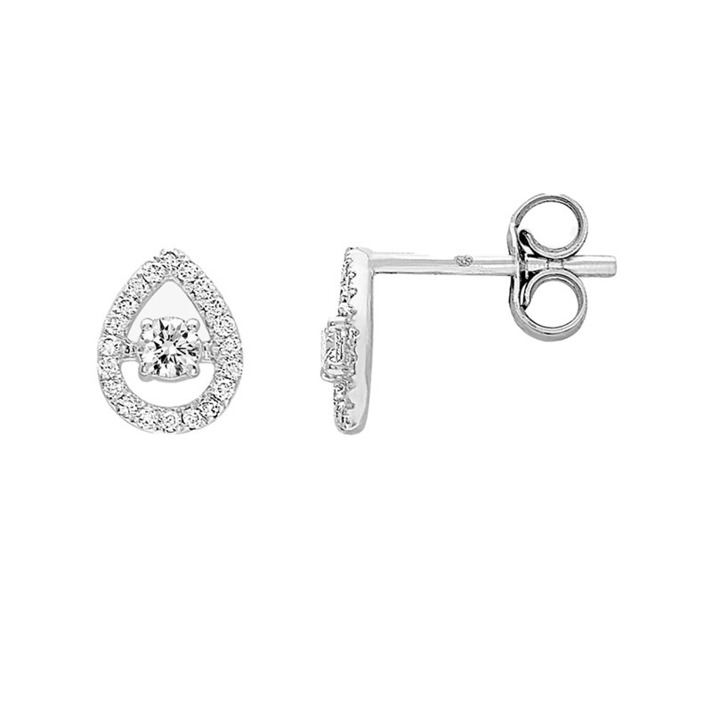 Boucles d'oreilles Femme - Or 18 Carats - Diamant 0,16 Carats