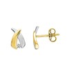 Boucles d'oreilles Femme bicolores - Or 18 Carats - Diamant 0,04 Carats - vue V1