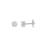Boucles d'oreilles Femme - Or 18 Carats - Diamant 0,2 Carats