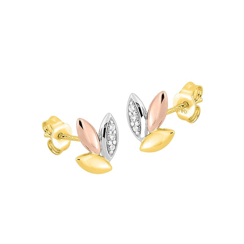 Boucles d'oreilles Femme - Or 18 Carats - Diamant 0,04 Carats - vue 2