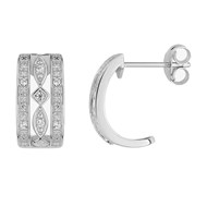 Boucles d'oreilles Femme - Or 18 Carats - Diamant 0,06 Carats