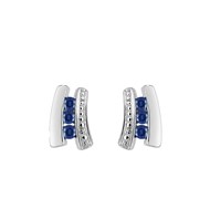 Boucles d'oreilles femme - saphir - Or 18 Carats