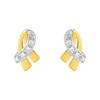 Boucles d'oreilles femme bicolores - Oxyde de zirconium - Or 18 Carats - vue V2