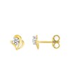 Boucles d'oreilles femme bicolores - Oxyde de zirconium - Or 18 Carats - vue V1