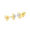 Boucles d'oreilles femme bicolores - Oxyde de zirconium - Or 18 Carats - vue V2