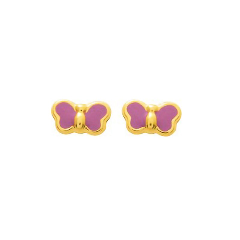 Boucles d'oreilles Enfant - Or 18 Carats - Papillon