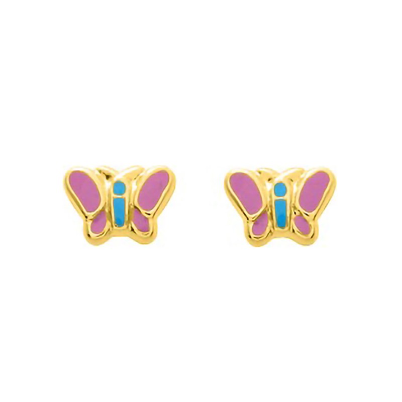 Boucles d'oreilles Enfant - Or 18 Carats - Papillon