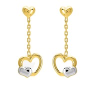 Boucles d'oreilles femme - Or 18 Carats - Coeur