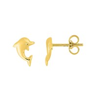 Boucles d'oreilles Enfant - Or 18 Carats - dauphin