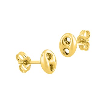 Boucles d'oreilles mixte - Or 18 Carats - Grain de café