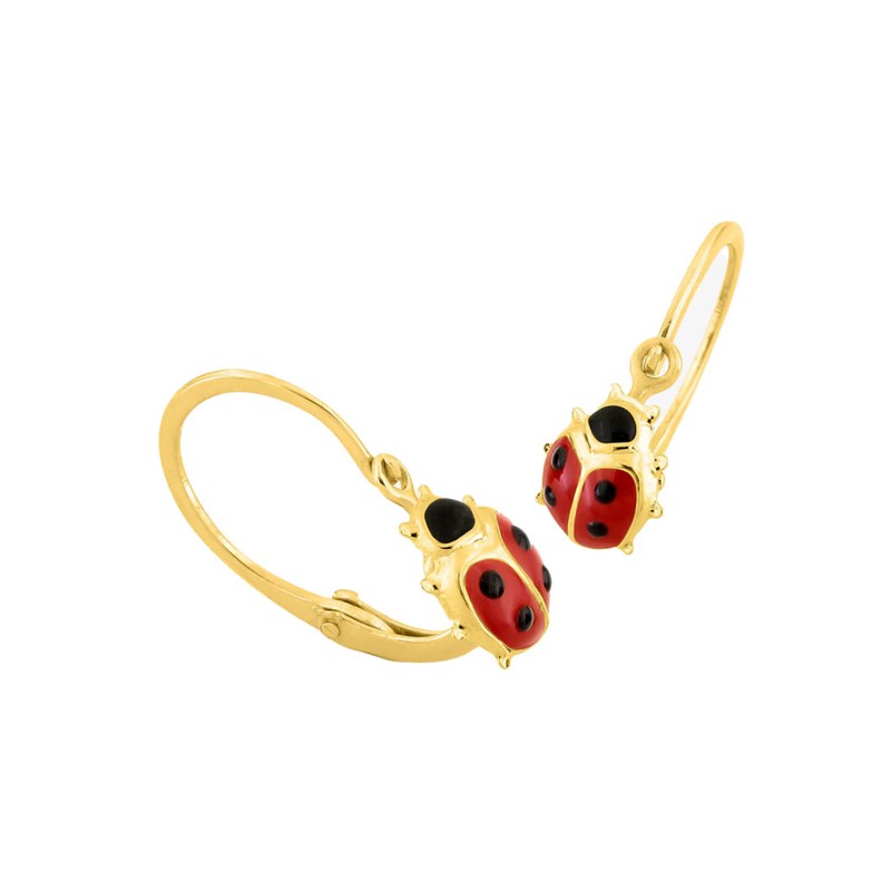 Boucles d'oreilles Enfant - Or 18 Carats - Coccinelle - vue 2