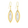 Boucles d'oreilles bicolores pendantes Femme - Or 18 Carats - vue V1