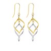 Boucles d'oreilles bicolores pendantes Femme - Or 18 Carats - vue V1