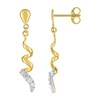 Boucles d'oreilles femme pendantes - Oxyde de zirconium - Or 18 Carats - vue V1