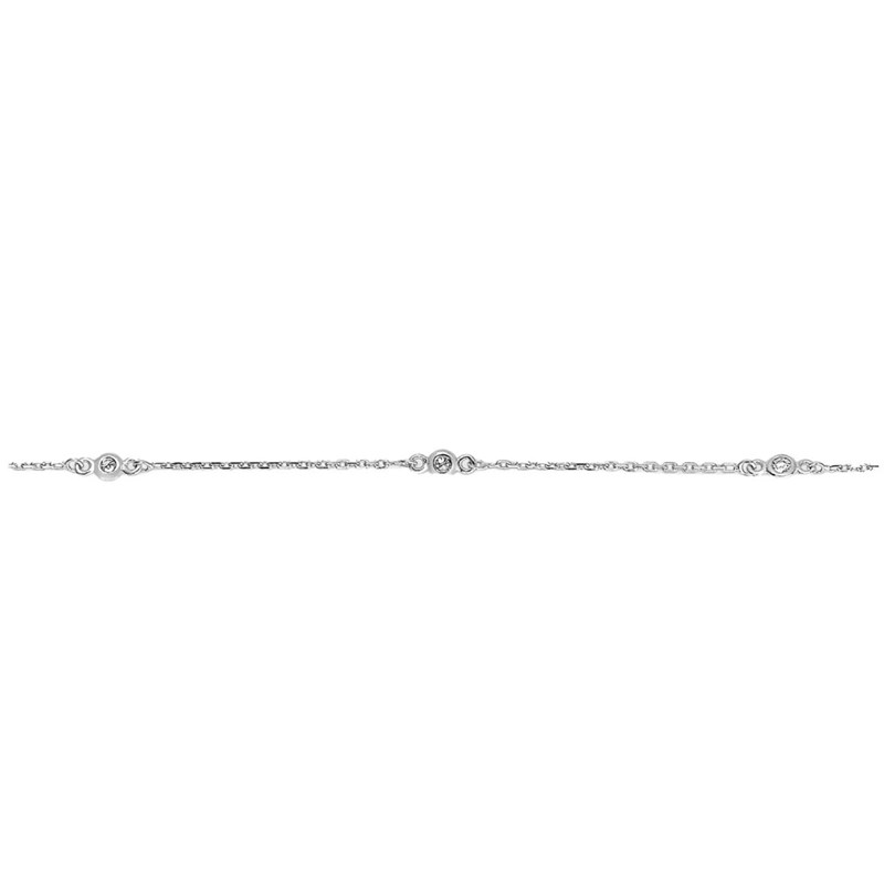 Bracelet Femme - Or 18 Carats - Diamant 0,11 Carats - Longueur : 18 cm