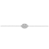 Bracelet Femme - Or 18 Carats - Diamant 0,06 Carats - Longueur : 18 cm