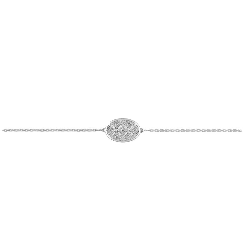 Bracelet Femme - Or 18 Carats - Diamant 0,06 Carats - Longueur : 18 cm
