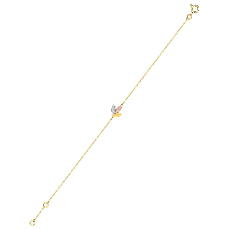 Bracelet Femme - Or 18 Carats - Diamant 0,02 Carats - Longueur : 18 cm - vue 2