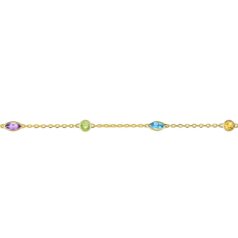 Bracelet Femme - topaze - Or 18 Carats - Longueur : 18 cm