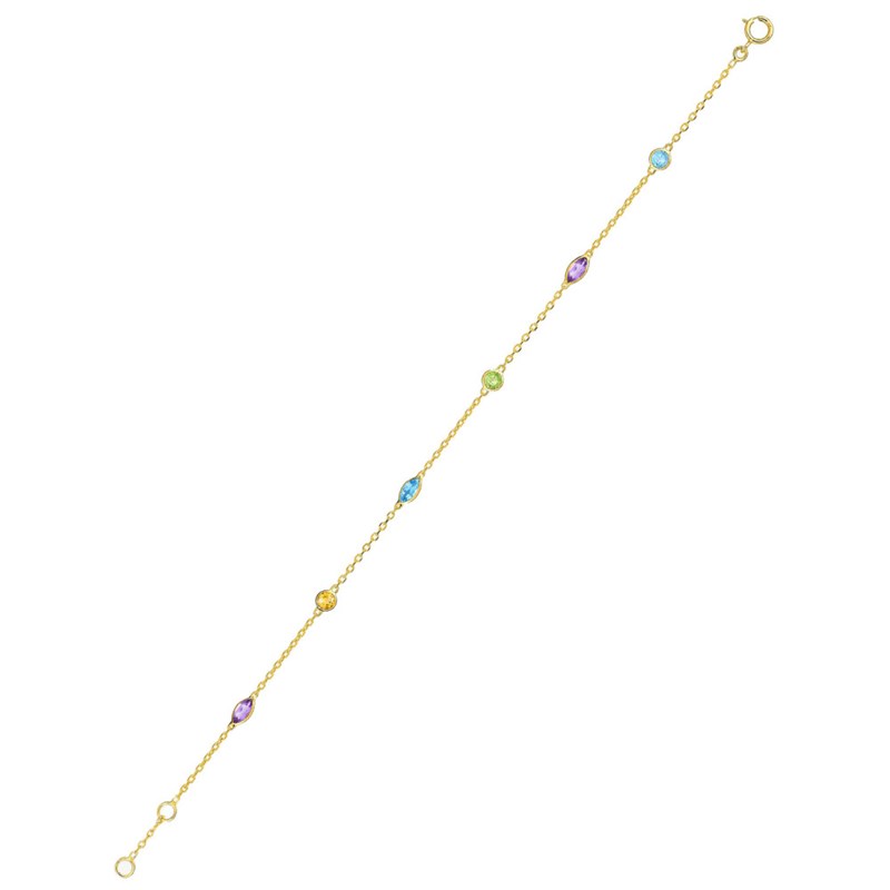 Bracelet Femme - topaze - Or 18 Carats - Longueur : 18 cm - vue 2