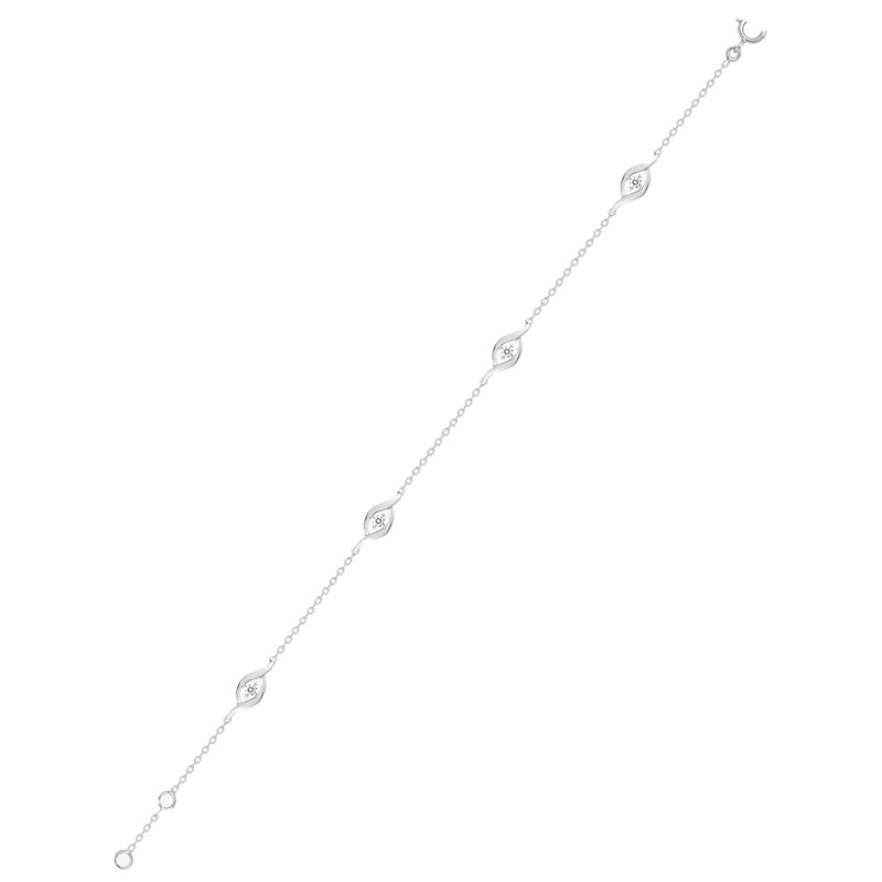 Bracelet Femme - Oxyde de zirconium - Or 18 Carats - Longueur : 18 cm - vue 2