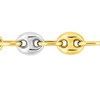 Bracelet mixte 18 cm - Grain de café - Bicolore - Or 18 Carats - Largeur 6 mm - vue V2