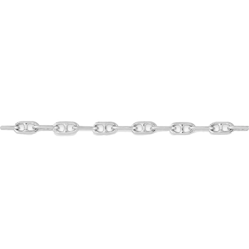 Bracelet mixte 18 cm - Forçat marine - Or blanc 18 Carats - Largeur 1.5 mm - vue 2