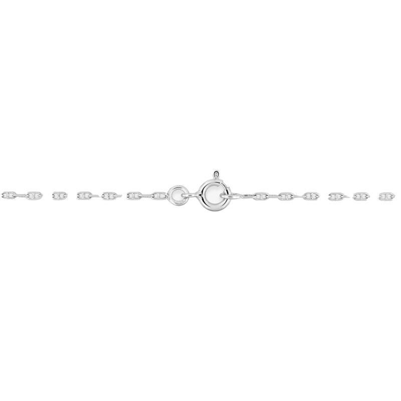 Bracelet mixte 18 cm - Forçat marine - Or blanc 18 Carats - Largeur 1.5 mm - vue 4