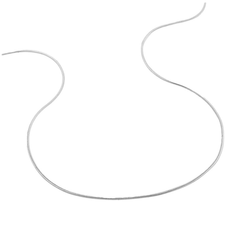Bracelet femme 18 cm - Maille Serpentine ronde - Or  blanc 18 Carats - Largeur 0.8 mm - vue 3