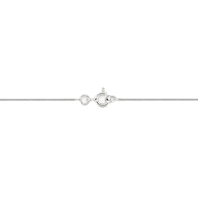 Bracelet femme 18 cm - Maille Serpentine ronde - Or  blanc 18 Carats - Largeur 0.8 mm - vue 4