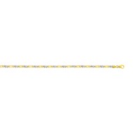 Bracelet homme 18 cm - Bicolore - Or 18 Carats - Largeur 3.5 mm