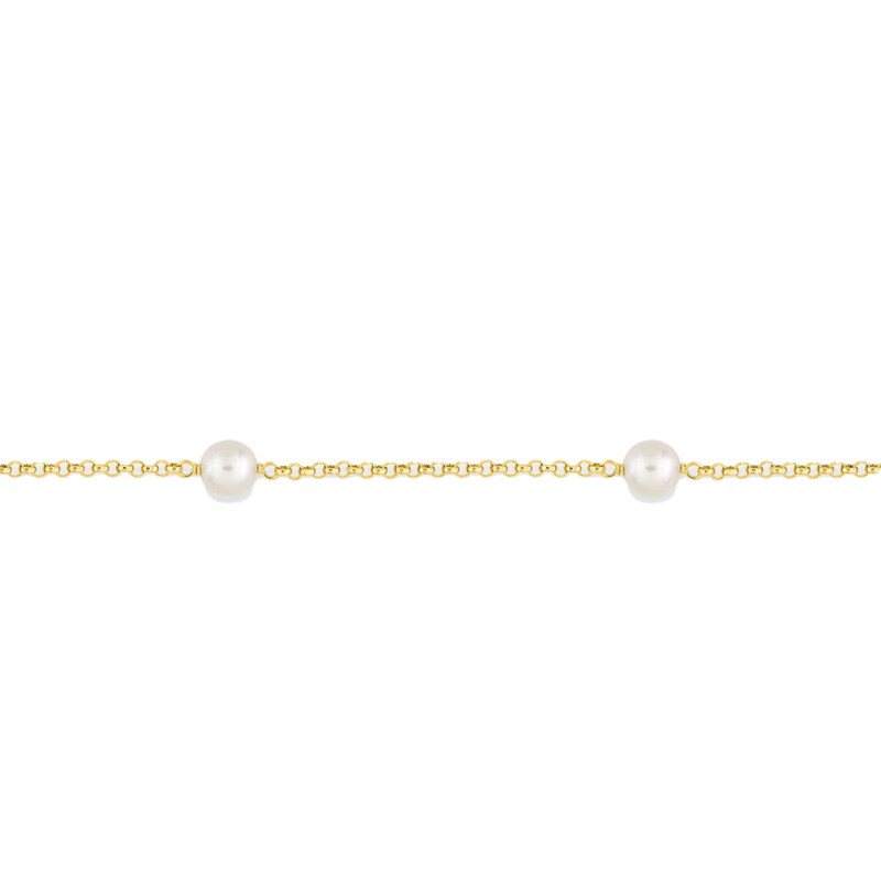 Bracelet femme 18 cm - perle - Or 18 Carats - vue 2