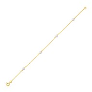 Bracelet femme 18 cm - perle - Or 18 Carats