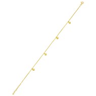 Chaîne de cheville femme - Coeur - Or 18 Carats - 25 cm