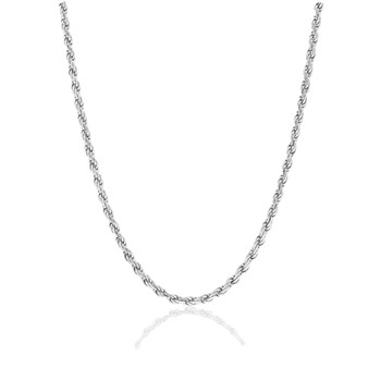 Bracelet femme - Maille corde - Or blanc 18 Carats - Largeur 1.6 mm